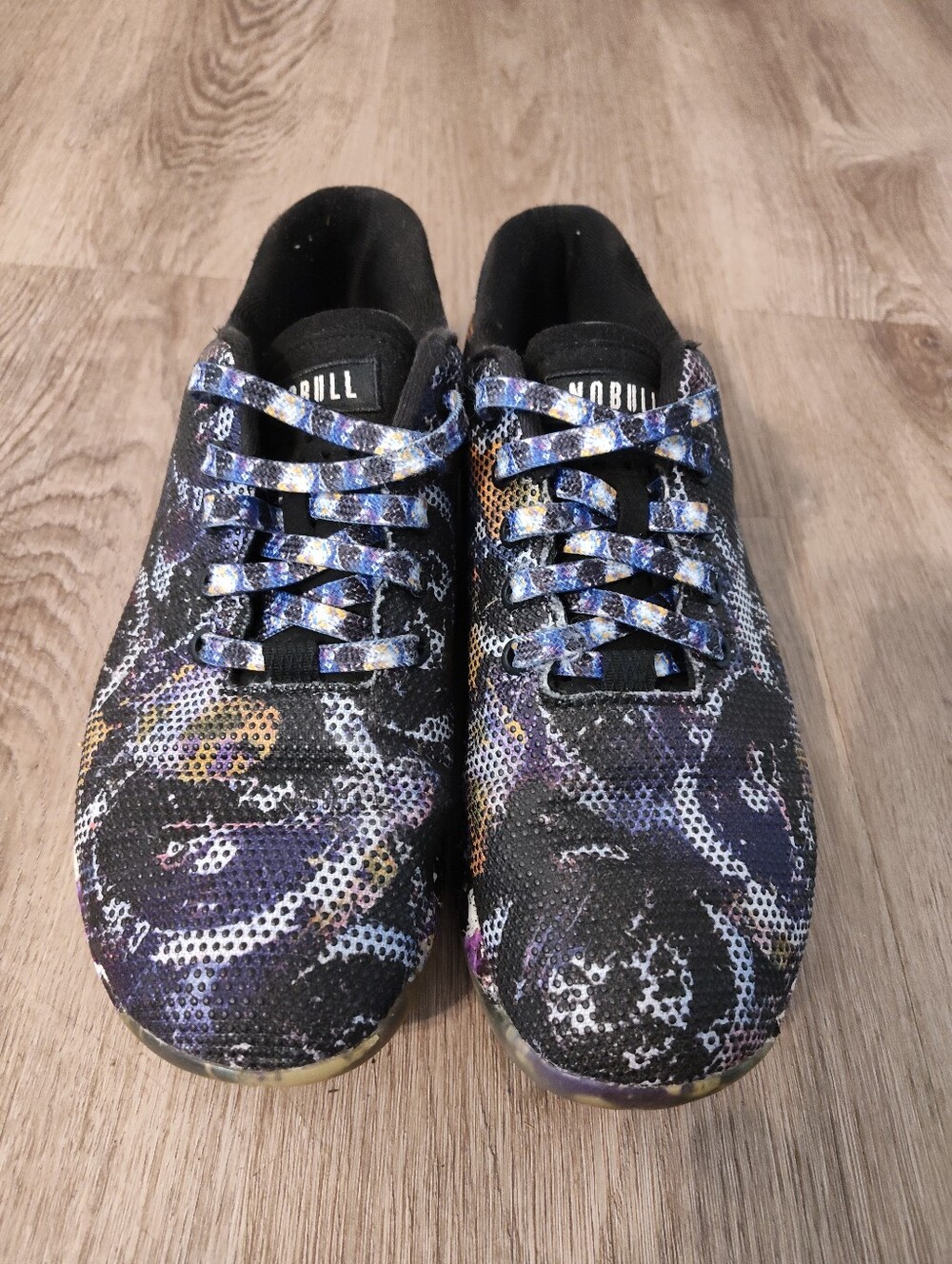NOBULL Outwork Trainers Mens Size 9.5 Tie-Dye Graffiti Multicolor
